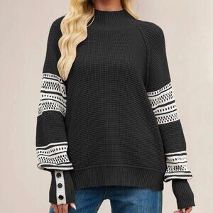 Krush Kandy Retro Grid Waffle Knit Sweater Size Medium